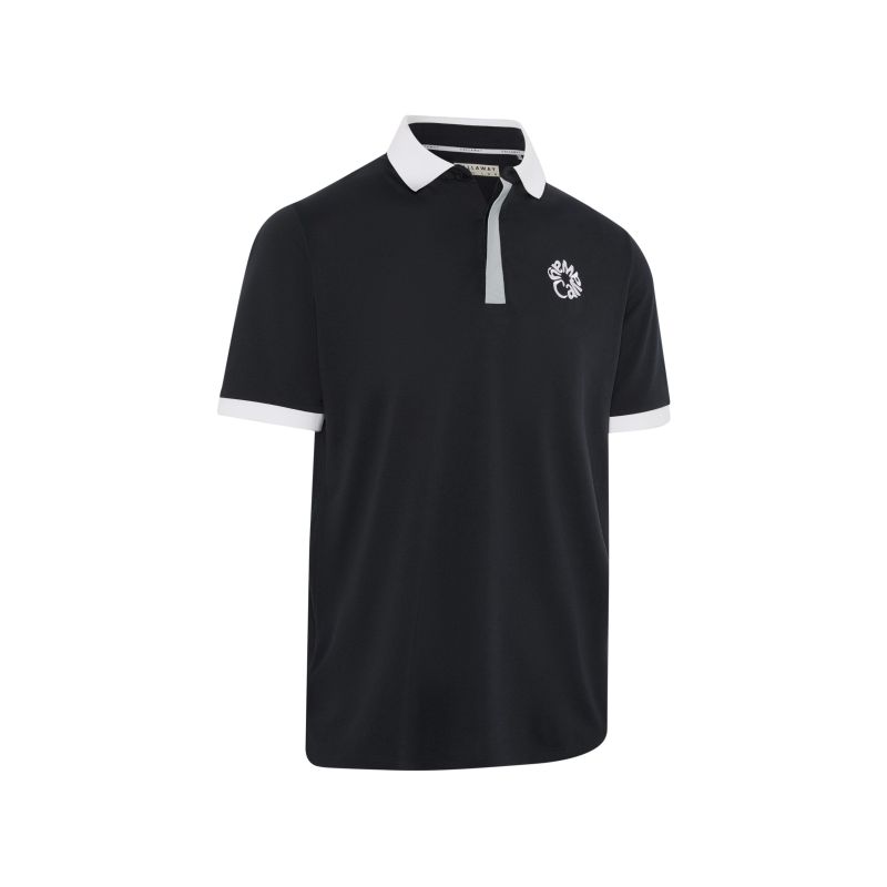 Callaway Legacy Collection Blocked Logo Collar Polo - Anthracite