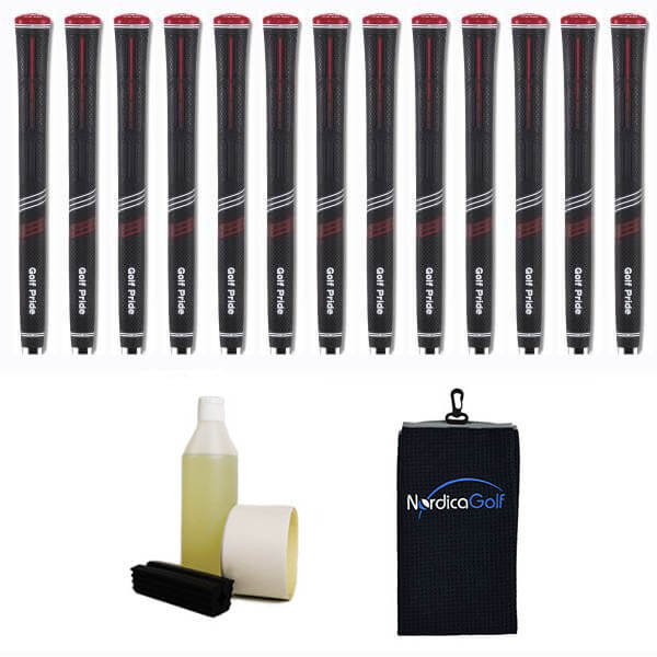 Golf Pride CP2 Pro Undersize Black 0.580" Grippipakkaus- 13 grippiä, rubber vice clamp, neste, teippi, pyyhe