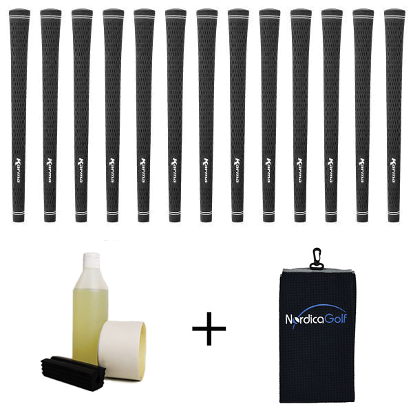 Karma Black Velvet Grippipakkaus- 13 grippiä, rubber vice clamp, neste, teippi, pyyhe