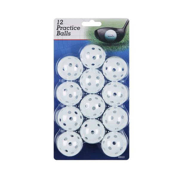 Intech Golf Practice Balls with Holes, 12 Pack (White)
