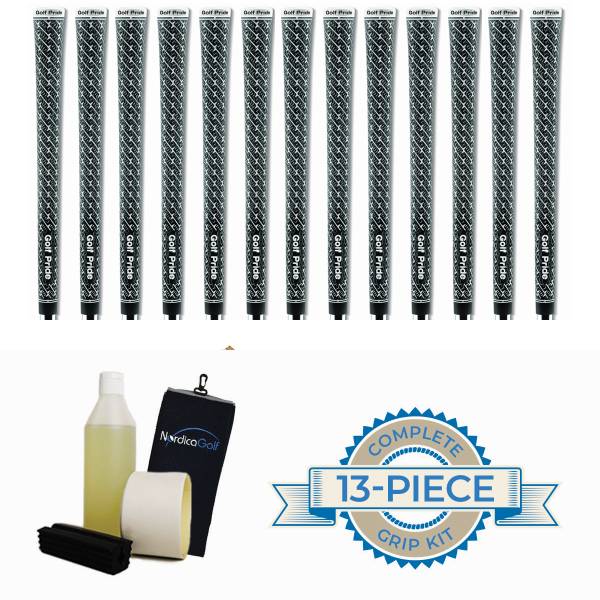 Golf Pride Z-Grip Black/White Cord Grippipakkaus- 13 grippiä, rubber vice clamp, neste, teippi, pyyhe