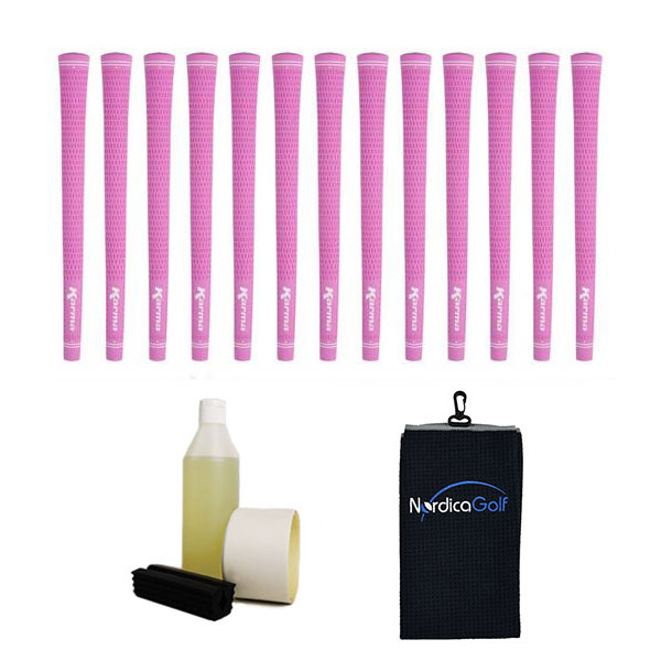 Karma Pink Velvet Undersize 0.560" Grippipakkaus- 13 grippiä, rubber vice clamp, neste, teippi, pyyhe